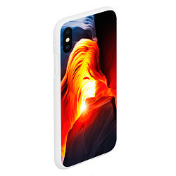 Чехол iPhone XS Max матовый Абстракция разлом, цвет: 3D-белый — фото 2