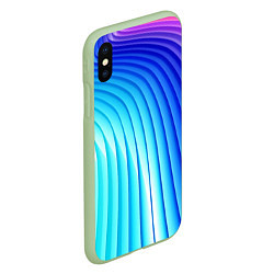 Чехол iPhone XS Max матовый Полосы неоновый градиент, цвет: 3D-салатовый — фото 2