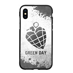 Чехол iPhone XS Max матовый Green Day - white gradient, цвет: 3D-черный