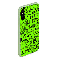 Чехол iPhone XS Max матовый Lil Peep кислотный паттерн, цвет: 3D-салатовый — фото 2