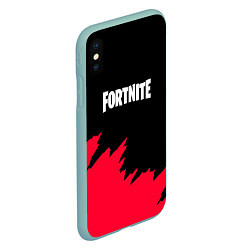 Чехол iPhone XS Max матовый Fortnite розовые краски, цвет: 3D-мятный — фото 2