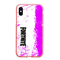 Чехол iPhone XS Max матовый Fortnite pink color, цвет: 3D-баблгам