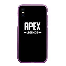 Чехол iPhone XS Max матовый Apex legends logo white, цвет: 3D-фиолетовый