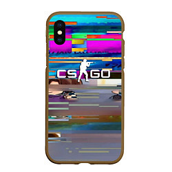 Чехол iPhone XS Max матовый CSGO текстура скин, цвет: 3D-коричневый