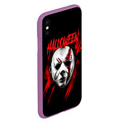 Чехол iPhone XS Max матовый Halloween Michael Myers, цвет: 3D-фиолетовый — фото 2