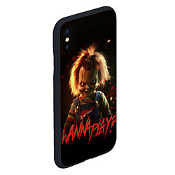 Чехол iPhone XS Max матовый Chucky wanna play?, цвет: 3D-черный — фото 2