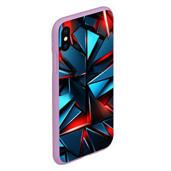 Чехол iPhone XS Max матовый Геометрические осколки, цвет: 3D-сиреневый — фото 2