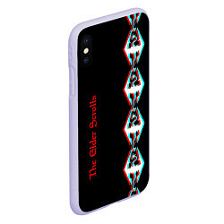 Чехол iPhone XS Max матовый The Elder Scrolls glitch logo, цвет: 3D-светло-сиреневый — фото 2