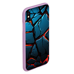 Чехол iPhone XS Max матовый Разломленные камни текстура, цвет: 3D-сиреневый — фото 2