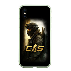 Чехол iPhone XS Max матовый Counter strike спецназовец, цвет: 3D-салатовый