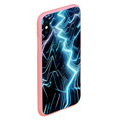 Чехол iPhone XS Max матовый Разряд молнии - неоновое свечение, цвет: 3D-баблгам — фото 2