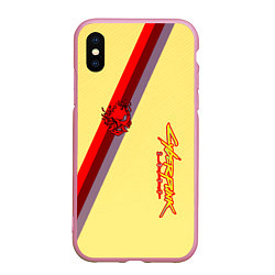 Чехол iPhone XS Max матовый Samurai geometry steel, цвет: 3D-розовый