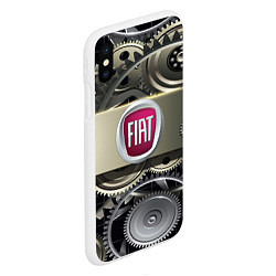 Чехол iPhone XS Max матовый FIAT logo motors, цвет: 3D-белый — фото 2