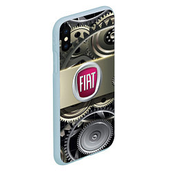 Чехол iPhone XS Max матовый FIAT logo motors, цвет: 3D-голубой — фото 2