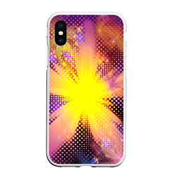 Чехол iPhone XS Max матовый Абстракция цветок, цвет: 3D-белый