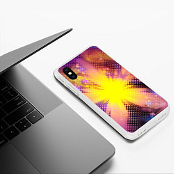 Чехол iPhone XS Max матовый Абстракция цветок, цвет: 3D-белый — фото 2