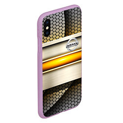 Чехол iPhone XS Max матовый Nissan sport avto metal, цвет: 3D-сиреневый — фото 2