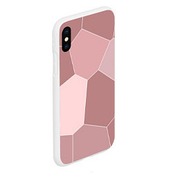 Чехол iPhone XS Max матовый Пыльно-розовый крупная мозаика, цвет: 3D-белый — фото 2