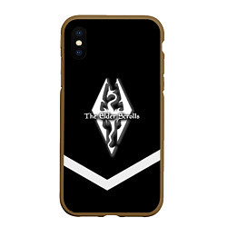 Чехол iPhone XS Max матовый The Elder Scrolls geometry steel, цвет: 3D-коричневый