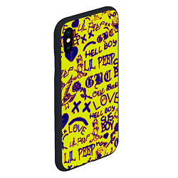 Чехол iPhone XS Max матовый Lil peep rap pattern, цвет: 3D-черный — фото 2