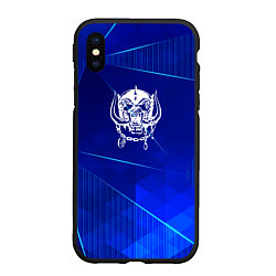 Чехол iPhone XS Max матовый Motorhead blue poly, цвет: 3D-черный