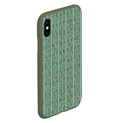 Чехол iPhone XS Max матовый Холодный зелёный полосы с мелкими крапинками, цвет: 3D-темно-зеленый — фото 2