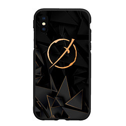 Чехол iPhone XS Max матовый Akame ga Kill golden poly, цвет: 3D-черный