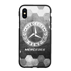 Чехол iPhone XS Max матовый Mercedes - grey gradient, цвет: 3D-черный