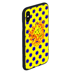 Чехол iPhone XS Max матовый Samurai fire logo steel, цвет: 3D-черный — фото 2