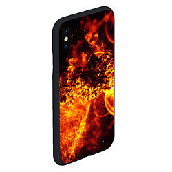 Чехол iPhone XS Max матовый Огненный фрактал текстура, цвет: 3D-черный — фото 2