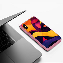 Чехол iPhone XS Max матовый Абстрактная геометрическая живопись, цвет: 3D-малиновый — фото 2