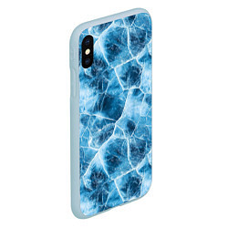 Чехол iPhone XS Max матовый Текстура льда, цвет: 3D-голубой — фото 2