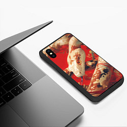 Чехол iPhone XS Max матовый Змея на красном фоне, цвет: 3D-черный — фото 2