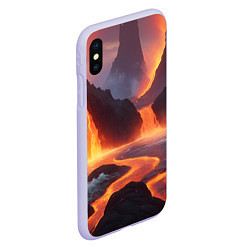 Чехол iPhone XS Max матовый Текущая лава, цвет: 3D-светло-сиреневый — фото 2