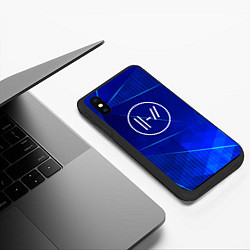 Чехол iPhone XS Max матовый Twenty One Pilots blue poly, цвет: 3D-черный — фото 2