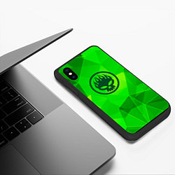 Чехол iPhone XS Max матовый The Offspring green poly, цвет: 3D-черный — фото 2