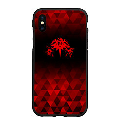 Чехол iPhone XS Max матовый Король и Шут red poly, цвет: 3D-черный