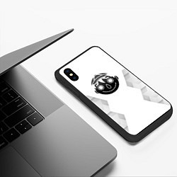 Чехол iPhone XS Max матовый Tomodachi Game white poly, цвет: 3D-черный — фото 2