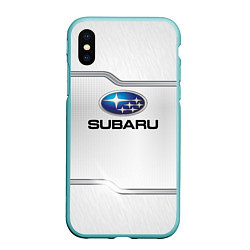 Чехол iPhone XS Max матовый Subaru auto steel metal, цвет: 3D-мятный