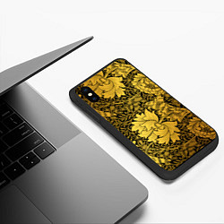 Чехол iPhone XS Max матовый Золотые подсолнухи, цвет: 3D-черный — фото 2