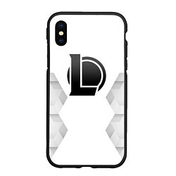 Чехол iPhone XS Max матовый League of Legends white poly, цвет: 3D-черный