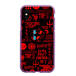 Чехол iPhone XS Max матовый Twenty one pilots pattern rock steel, цвет: 3D-фиолетовый