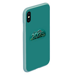 Чехол iPhone XS Max матовый Символ 2025 нового года: зеленая змея, цвет: 3D-мятный — фото 2