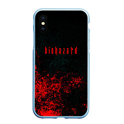 Чехол iPhone XS Max матовый Biohazard брызги красок, цвет: 3D-голубой