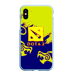 Чехол iPhone XS Max матовый Dota dragon steel, цвет: 3D-голубой