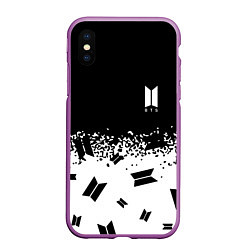 Чехол iPhone XS Max матовый Marshmello dj pattern краски, цвет: 3D-фиолетовый