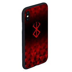 Чехол iPhone XS Max матовый Berserk red poly, цвет: 3D-черный — фото 2