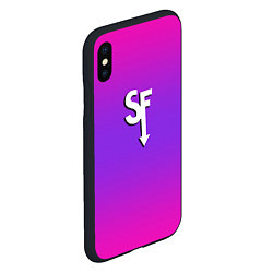 Чехол iPhone XS Max матовый Sally Face neon gradient, цвет: 3D-черный — фото 2