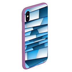 Чехол iPhone XS Max матовый Geometry line, цвет: 3D-фиолетовый — фото 2