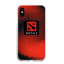 Чехол iPhone XS Max матовый DOTA 2 краски абстракция, цвет: 3D-белый